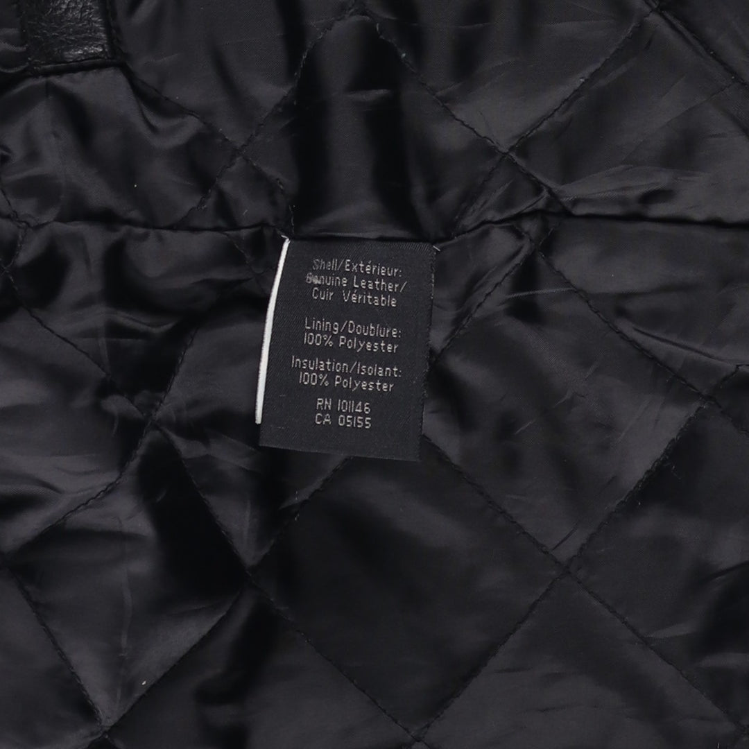 NORTH END Padded Swing Top Leather Blouson, Men's Size M genuine leather black type Vintage Second Hand