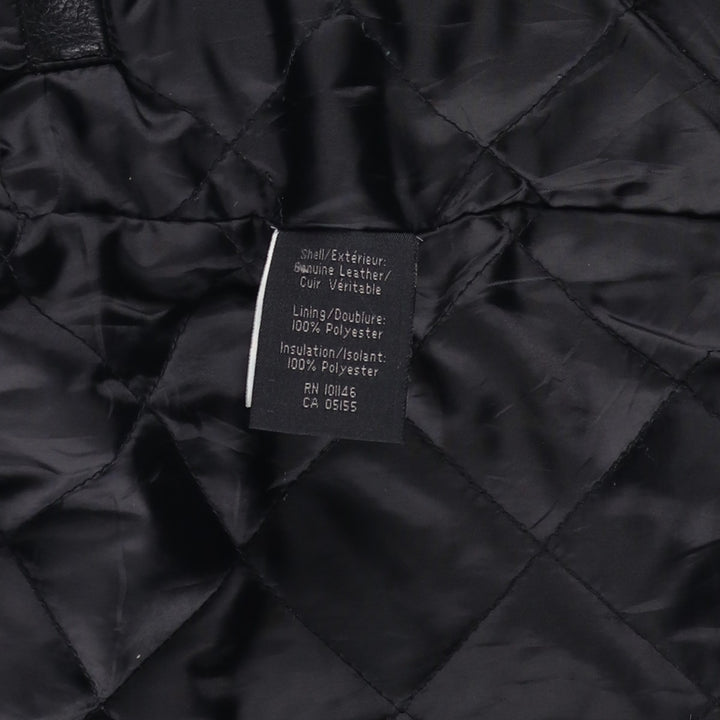 NORTH END Padded Swing Top Leather Blouson, Men's Size M genuine leather black type Vintage Second Hand