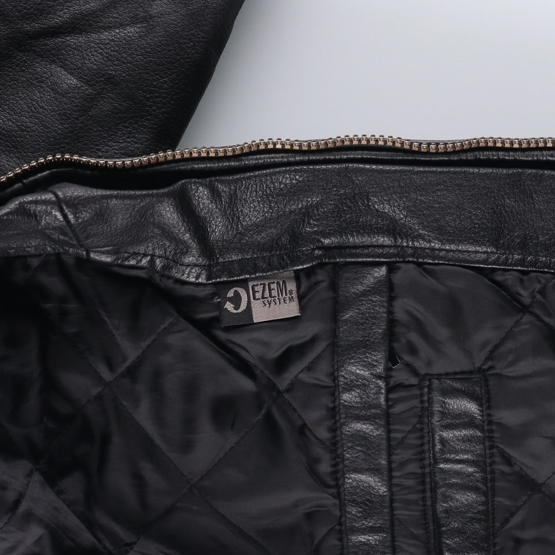 NORTH END Padded Swing Top Leather Blouson, Men's Size M genuine leather black type Vintage Second Hand