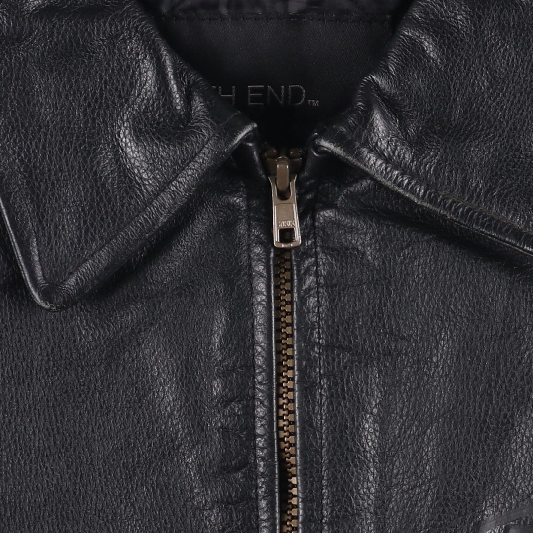 NORTH END Padded Swing Top Leather Blouson, Men's Size M genuine leather black type Vintage Second Hand