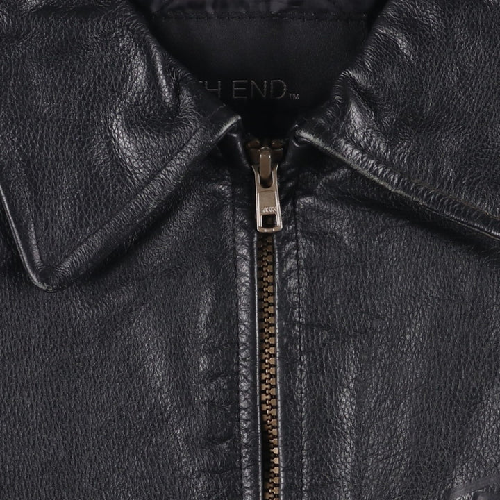 NORTH END Padded Swing Top Leather Blouson, Men's Size M genuine leather black type Vintage Second Hand