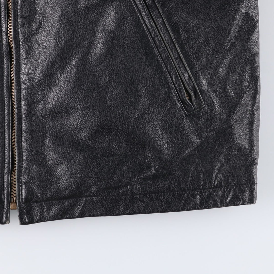 NORTH END Padded Swing Top Leather Blouson, Men's Size M genuine leather black type Vintage Second Hand