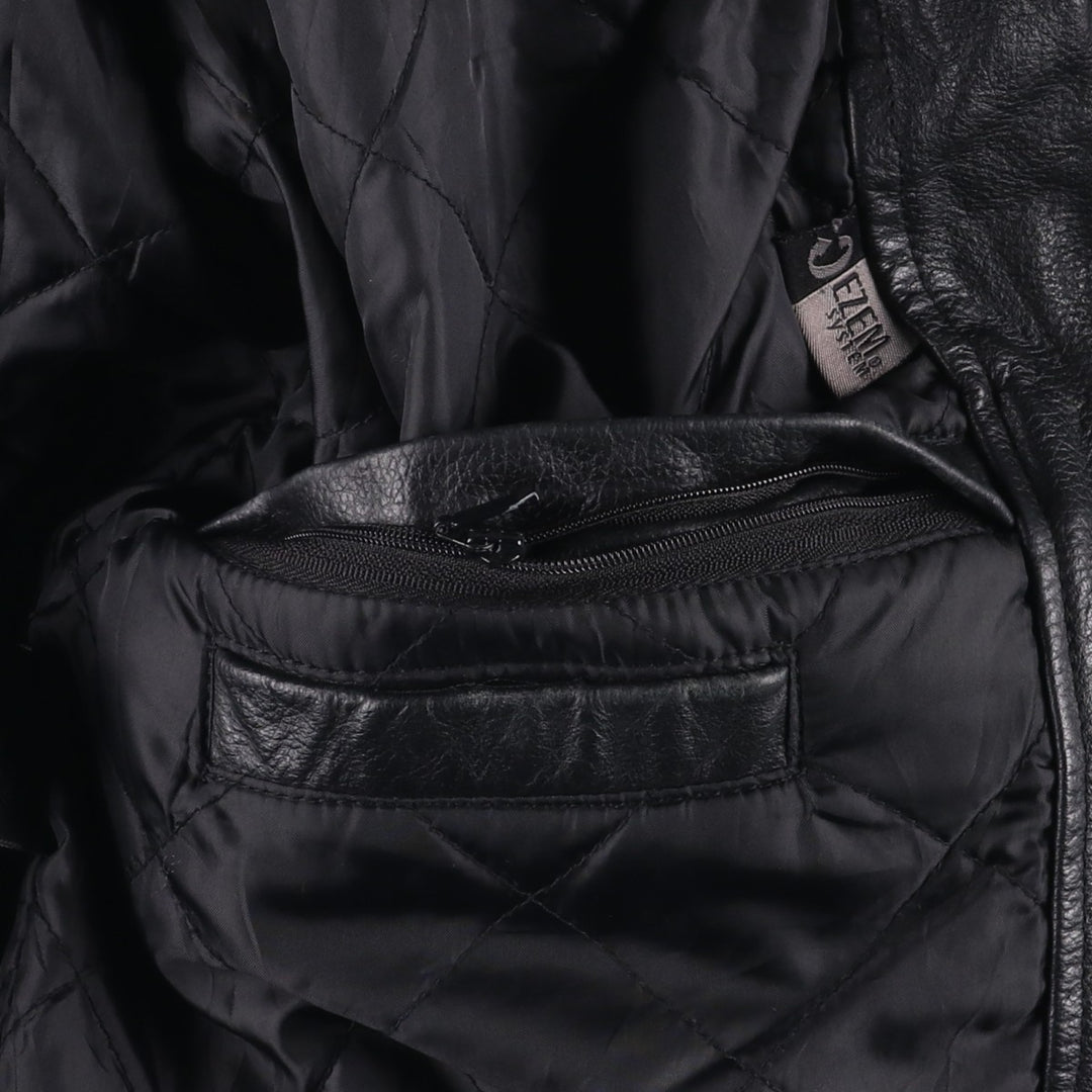 NORTH END Padded Swing Top Leather Blouson, Men's Size M genuine leather black type Vintage Second Hand