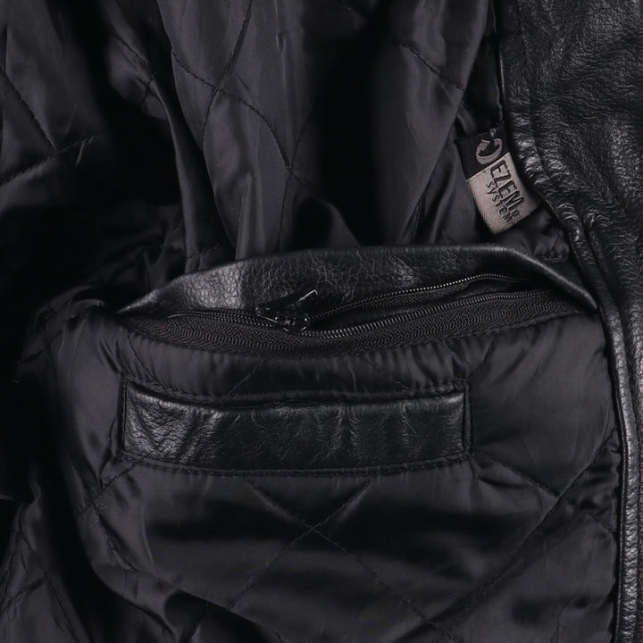 NORTH END Padded Swing Top Leather Blouson, Men's Size M genuine leather black type Vintage Second Hand