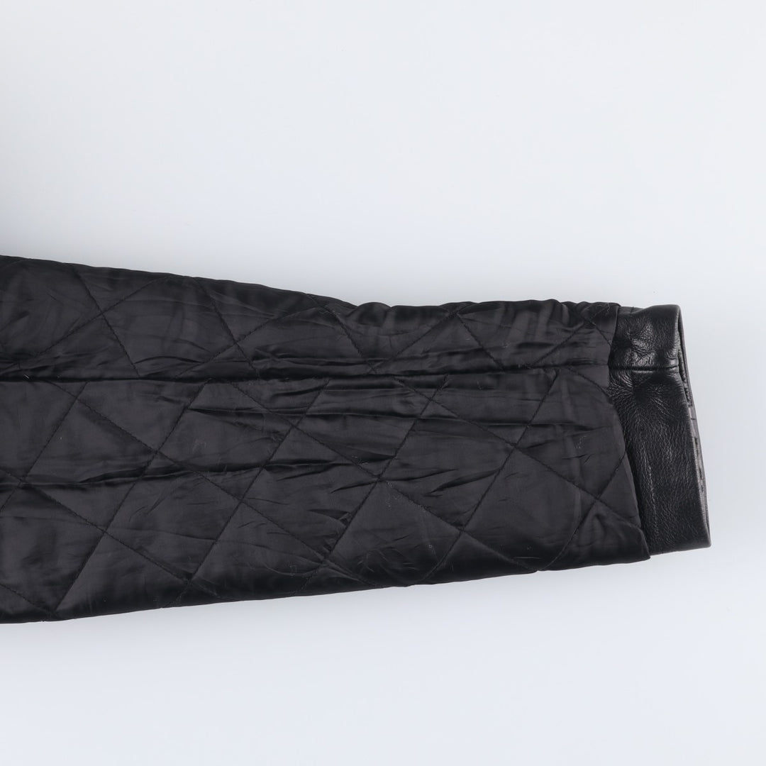 NORTH END Padded Swing Top Leather Blouson, Men's Size M genuine leather black type Vintage Second Hand