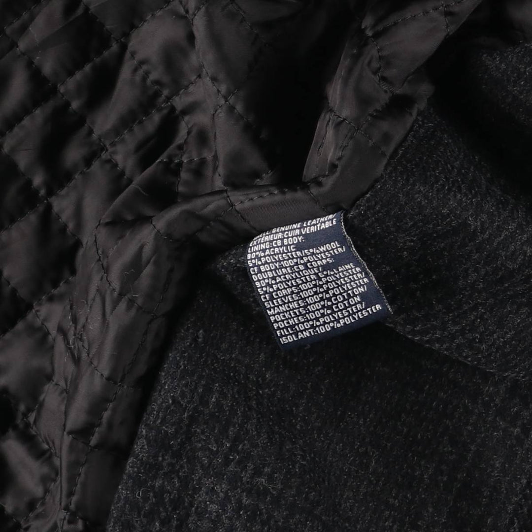 Tommy Hilfiger padded swing-top leather jacket, men's size XL genuine leather black type Vintage Second Hand