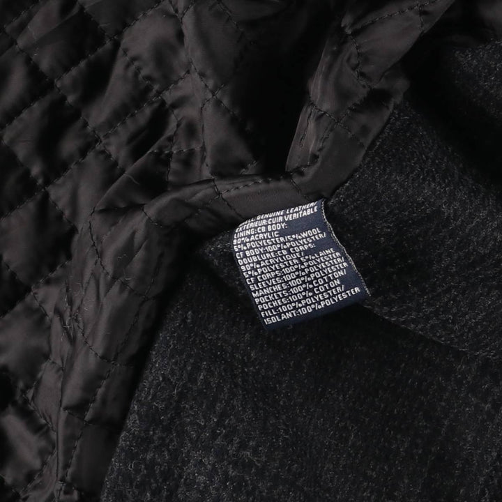 Tommy Hilfiger padded swing-top leather jacket, men's size XL genuine leather black type Vintage Second Hand