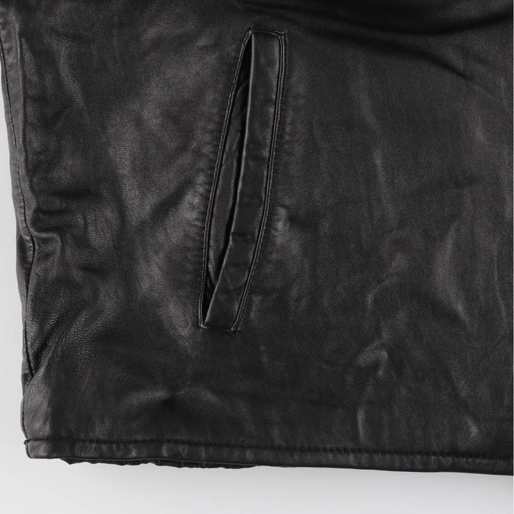 Tommy Hilfiger padded swing-top leather jacket, men's size XL genuine leather black type Vintage Second Hand