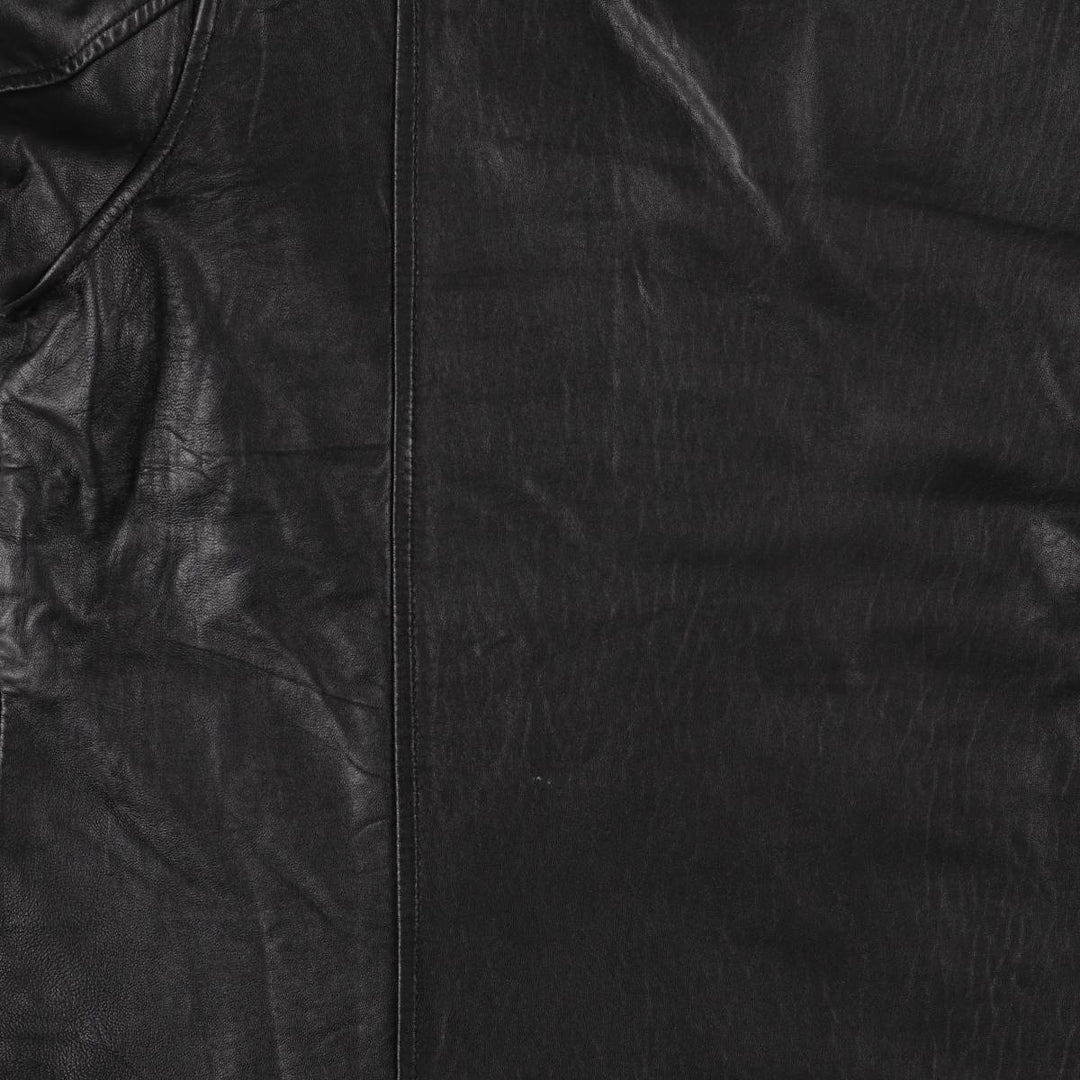 Tommy Hilfiger padded swing-top leather jacket, men's size XL genuine leather black type Vintage Second Hand