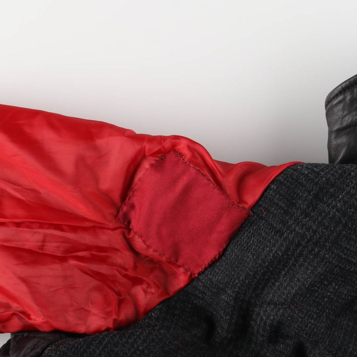 Tommy Hilfiger padded swing-top leather jacket, men's size XL genuine leather black type Vintage Second Hand