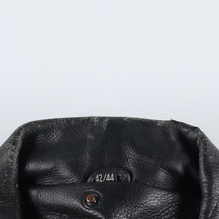 A-2 type leather flight jacket, men's XL size genuine leather black type Vintage Second Hand