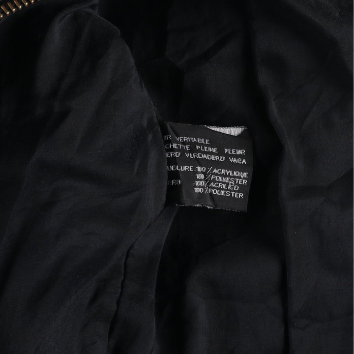 A-2 type leather flight jacket, men's XL size genuine leather black type Vintage Second Hand