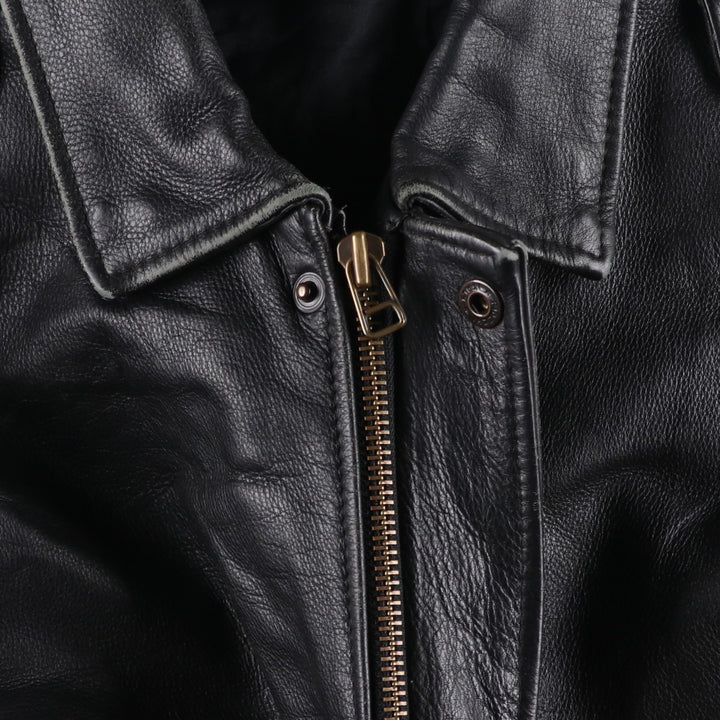 A-2 type leather flight jacket, men's XL size genuine leather black type Vintage Second Hand