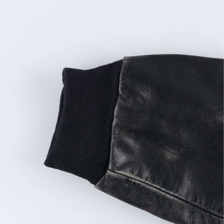 A-2 type leather flight jacket, men's XL size genuine leather black type Vintage Second Hand