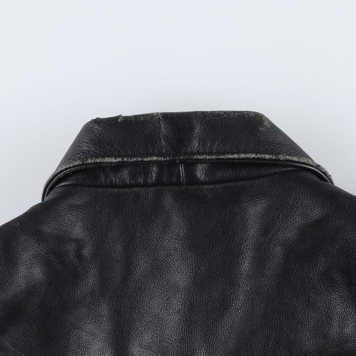 A-2 type leather flight jacket, men's XL size genuine leather black type Vintage Second Hand