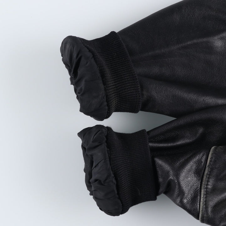 A-2 type leather flight jacket, men's XL size genuine leather black type Vintage Second Hand