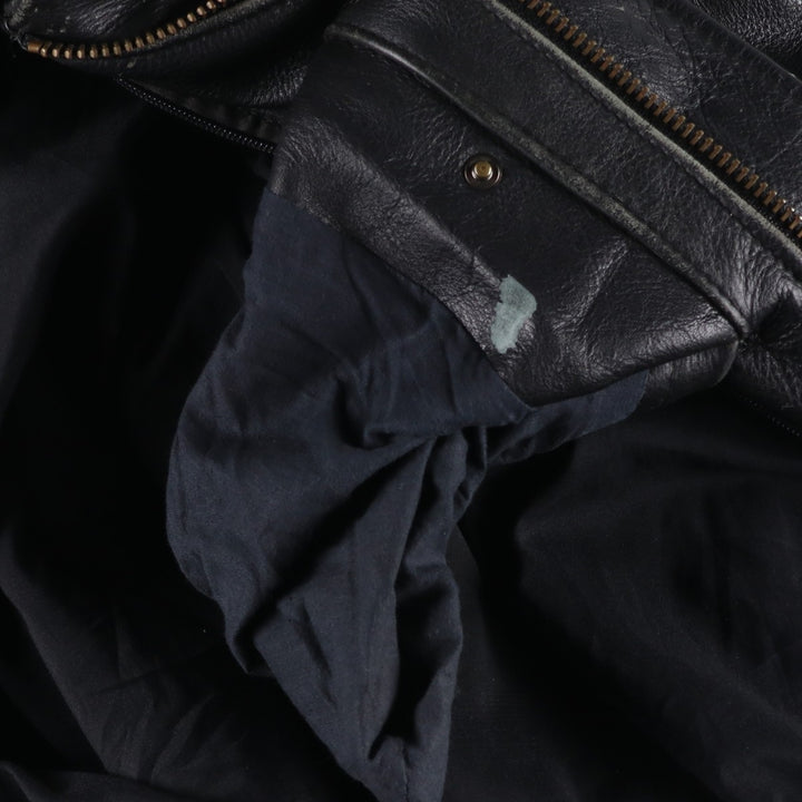 A-2 type leather flight jacket, men's XL size genuine leather black type Vintage Second Hand