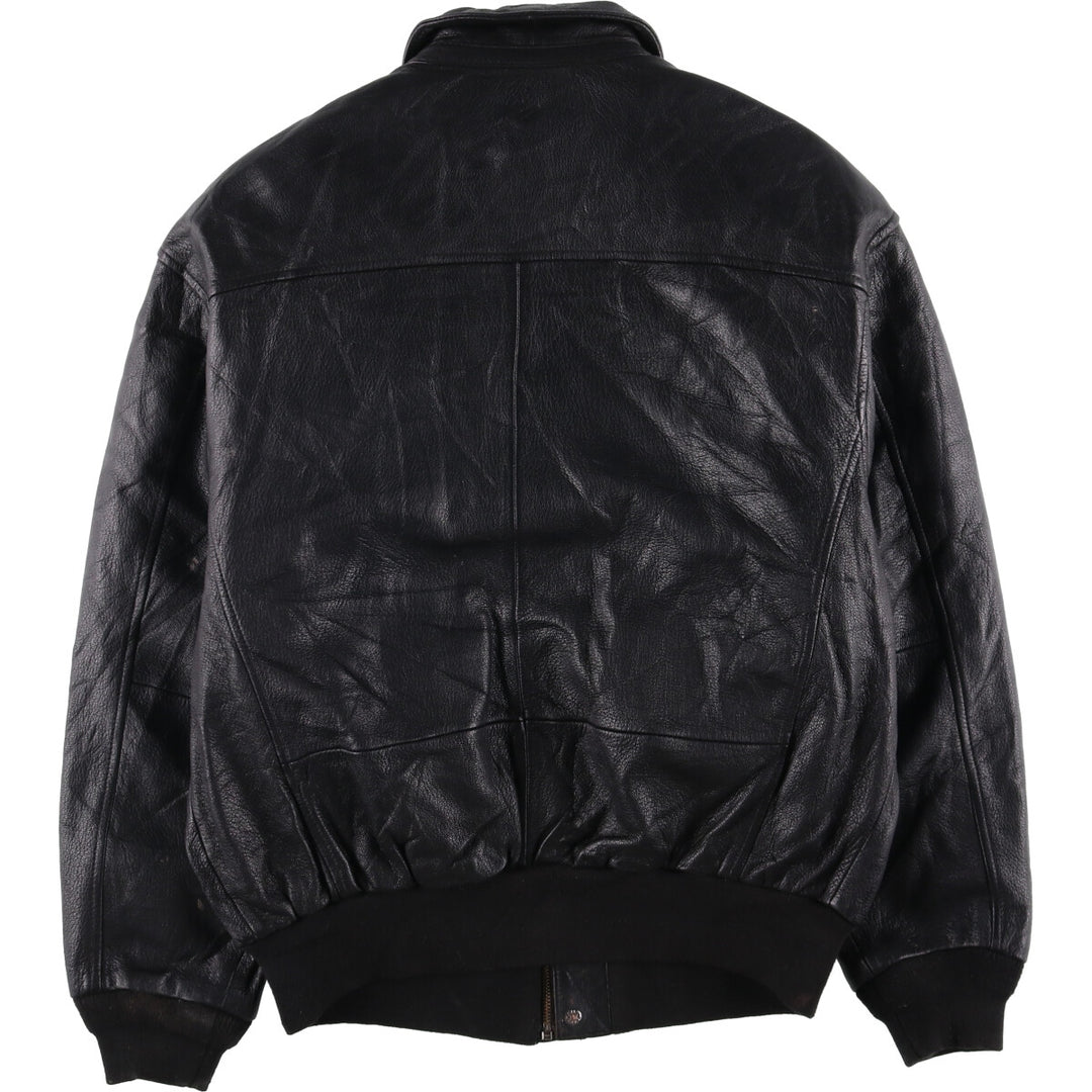 LANDING LEATHERS AIRFORCE A-2 Type Padded Leather Flight Jacket, Men's Size Medium Genuine Leather Goatskin black type Vintage Second Hand