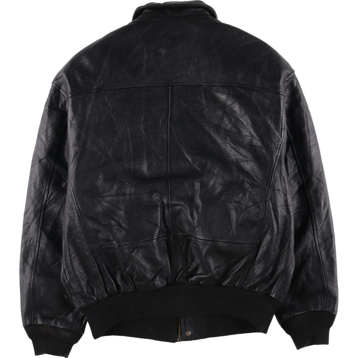 LANDING LEATHERS AIRFORCE A-2 Type Padded Leather Flight Jacket, Men's Size Medium Genuine Leather Goatskin black type Vintage Second Hand