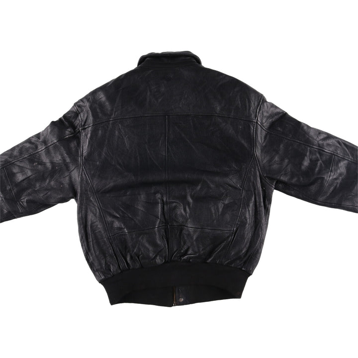 LANDING LEATHERS AIRFORCE A-2 Type Padded Leather Flight Jacket, Men's Size Medium Genuine Leather Goatskin black type Vintage Second Hand