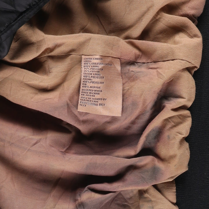 LANDING LEATHERS AIRFORCE A-2 Type Padded Leather Flight Jacket, Men's Size Medium Genuine Leather Goatskin black type Vintage Second Hand