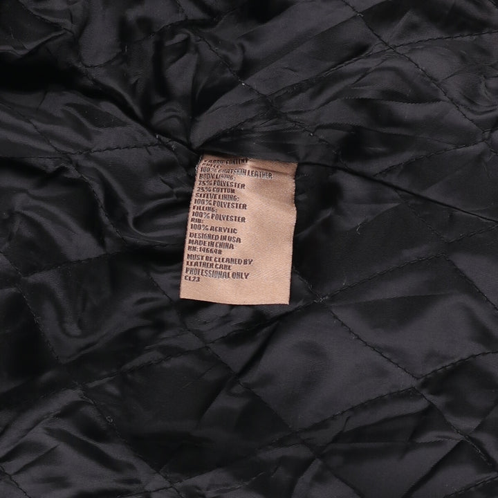 LANDING LEATHERS AIRFORCE A-2 Type Padded Leather Flight Jacket, Men's Size Medium Genuine Leather Goatskin black type Vintage Second Hand