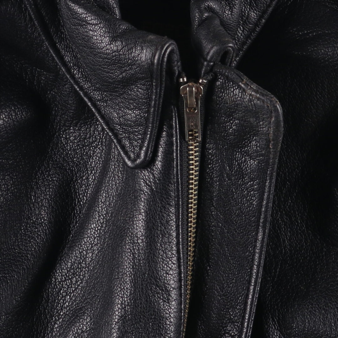 LANDING LEATHERS AIRFORCE A-2 Type Padded Leather Flight Jacket, Men's Size Medium Genuine Leather Goatskin black type Vintage Second Hand