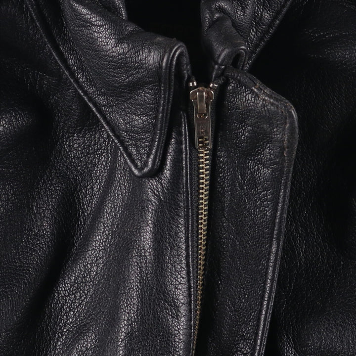 LANDING LEATHERS AIRFORCE A-2 Type Padded Leather Flight Jacket, Men's Size Medium Genuine Leather Goatskin black type Vintage Second Hand