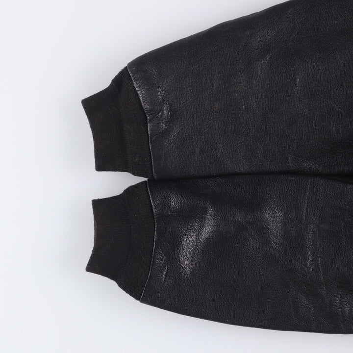 LANDING LEATHERS AIRFORCE A-2 Type Padded Leather Flight Jacket, Men's Size Medium Genuine Leather Goatskin black type Vintage Second Hand