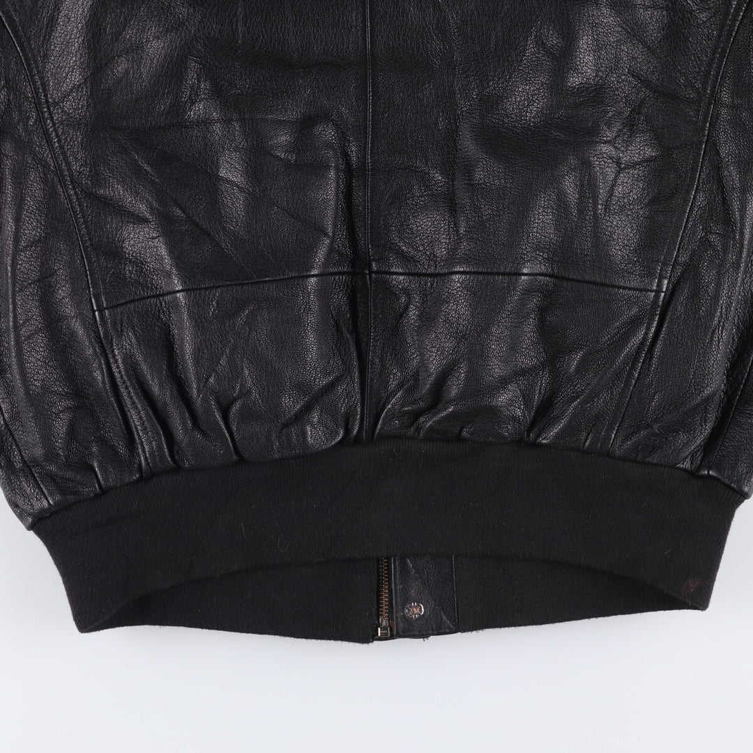 LANDING LEATHERS AIRFORCE A-2 Type Padded Leather Flight Jacket, Men's Size Medium Genuine Leather Goatskin black type Vintage Second Hand