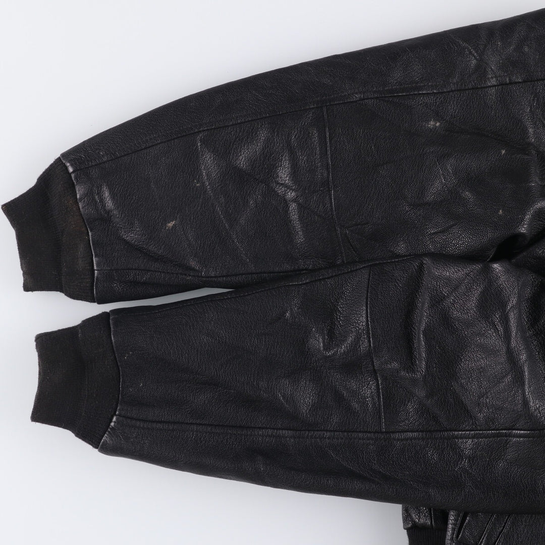 LANDING LEATHERS AIRFORCE A-2 Type Padded Leather Flight Jacket, Men's Size Medium Genuine Leather Goatskin black type Vintage Second Hand