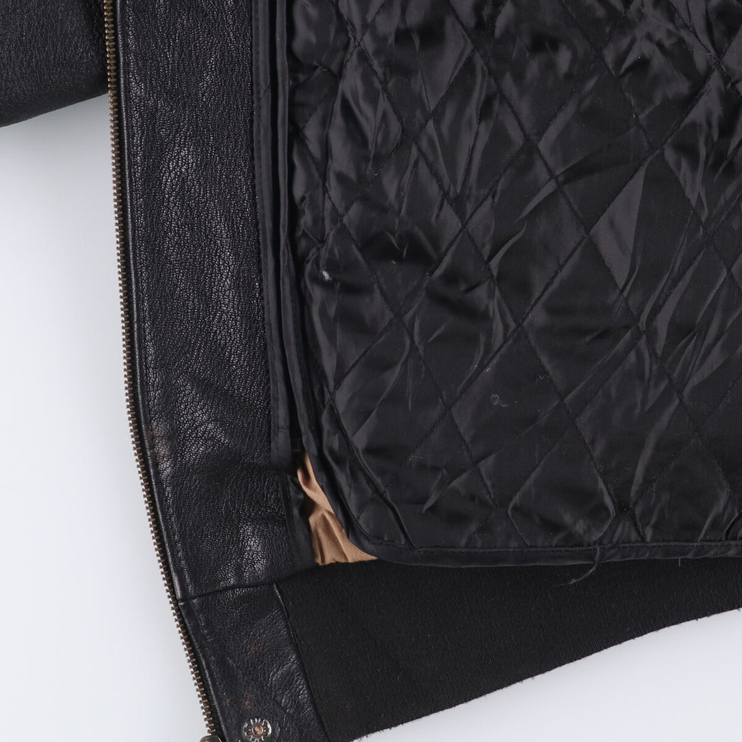 LANDING LEATHERS AIRFORCE A-2 Type Padded Leather Flight Jacket, Men's Size Medium Genuine Leather Goatskin black type Vintage Second Hand