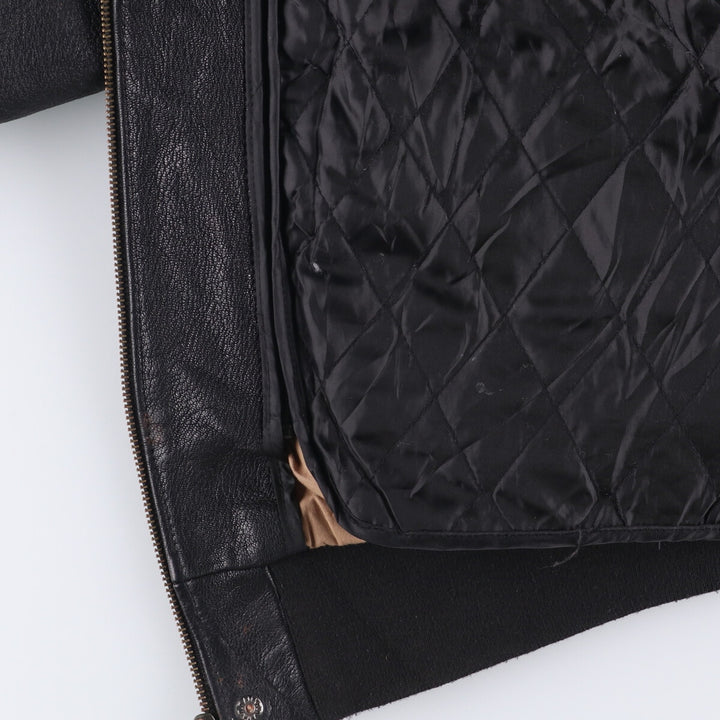 LANDING LEATHERS AIRFORCE A-2 Type Padded Leather Flight Jacket, Men's Size Medium Genuine Leather Goatskin black type Vintage Second Hand
