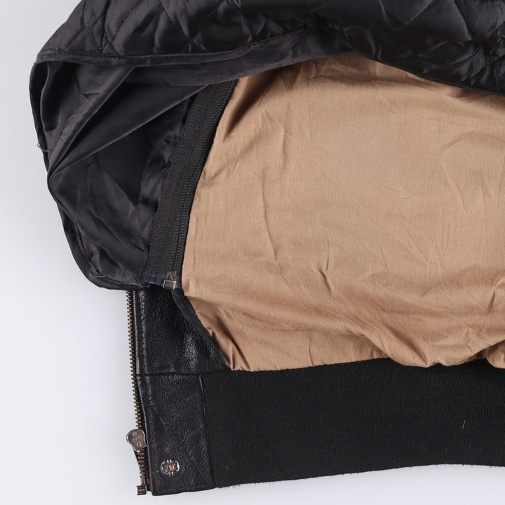 LANDING LEATHERS AIRFORCE A-2 Type Padded Leather Flight Jacket, Men's Size Medium Genuine Leather Goatskin black type Vintage Second Hand