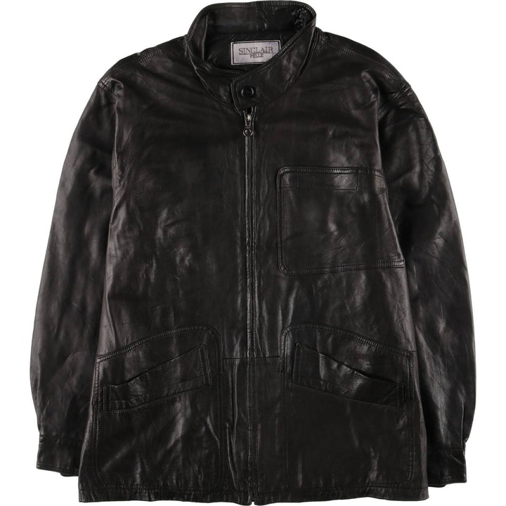 SINCLAIR PELLE Leather Jacket, Made in Italy, Men's Size XL genuine leather black type Vintage Second Hand
