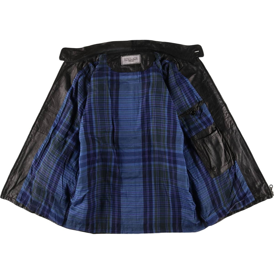 SINCLAIR PELLE Leather Jacket, Made in Italy, Men's Size XL genuine leather black type Vintage Second Hand