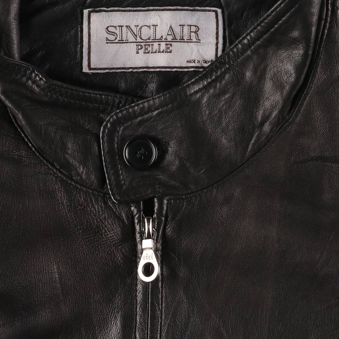 SINCLAIR PELLE Leather Jacket, Made in Italy, Men's Size XL genuine leather black type Vintage Second Hand
