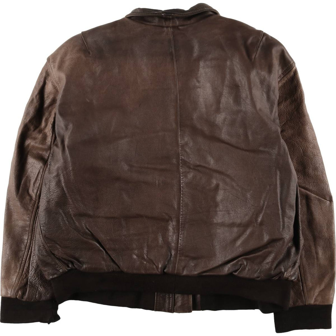 RED SKINS B-32 Type Padded Leather Flight Jacket, Men's Size L unclear brown type Vintage Second Hand