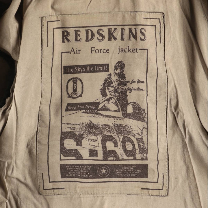 RED SKINS B-32 Type Padded Leather Flight Jacket, Men's Size L unclear brown type Vintage Second Hand
