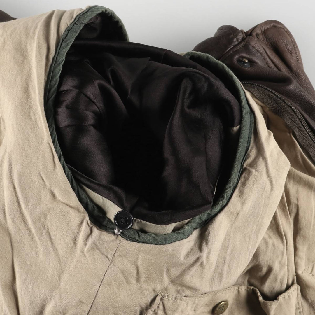 RED SKINS B-32 Type Padded Leather Flight Jacket, Men's Size L unclear brown type Vintage Second Hand