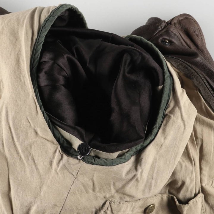 RED SKINS B-32 Type Padded Leather Flight Jacket, Men's Size L unclear brown type Vintage Second Hand