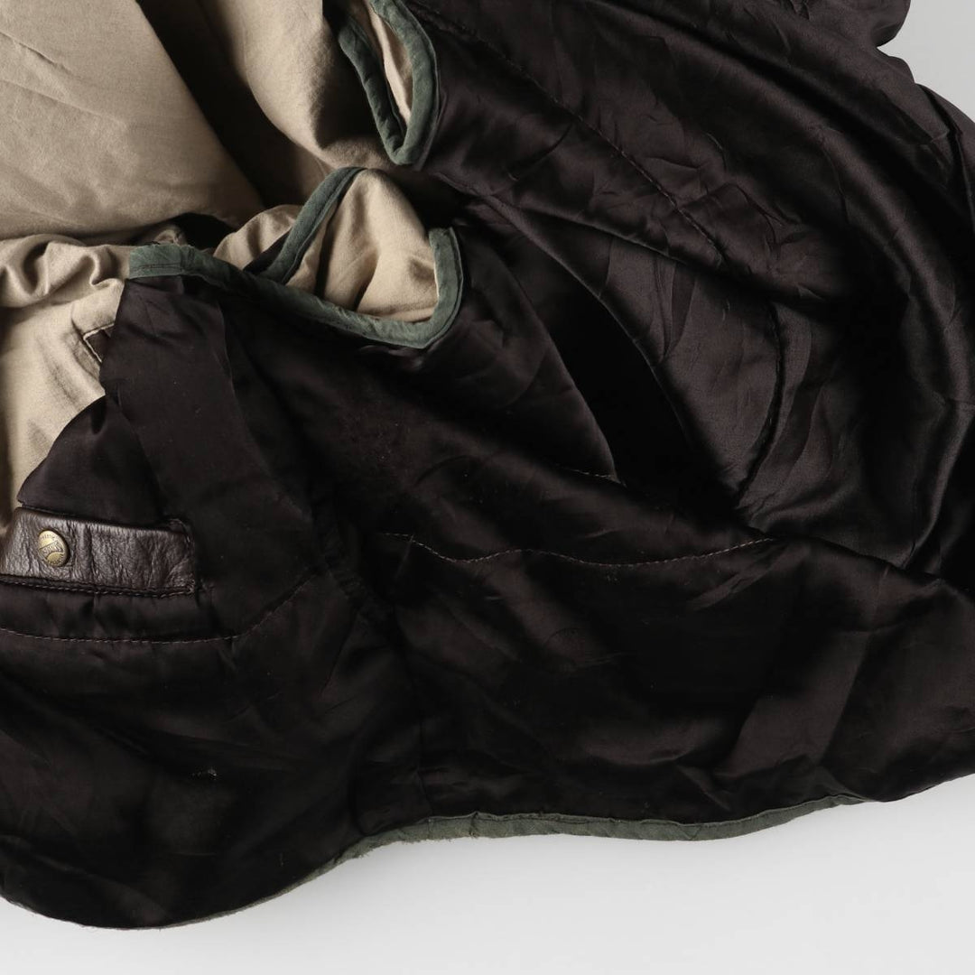 RED SKINS B-32 Type Padded Leather Flight Jacket, Men's Size L unclear brown type Vintage Second Hand