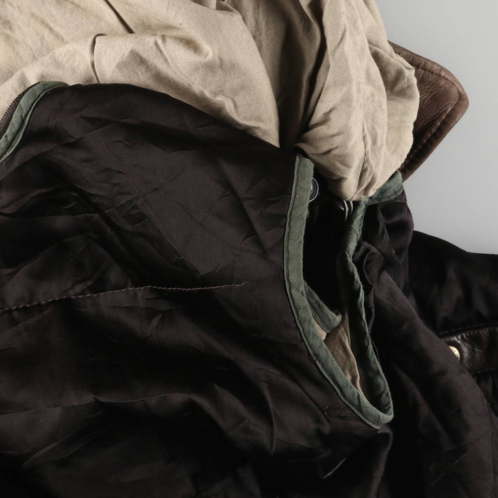 RED SKINS B-32 Type Padded Leather Flight Jacket, Men's Size L unclear brown type Vintage Second Hand