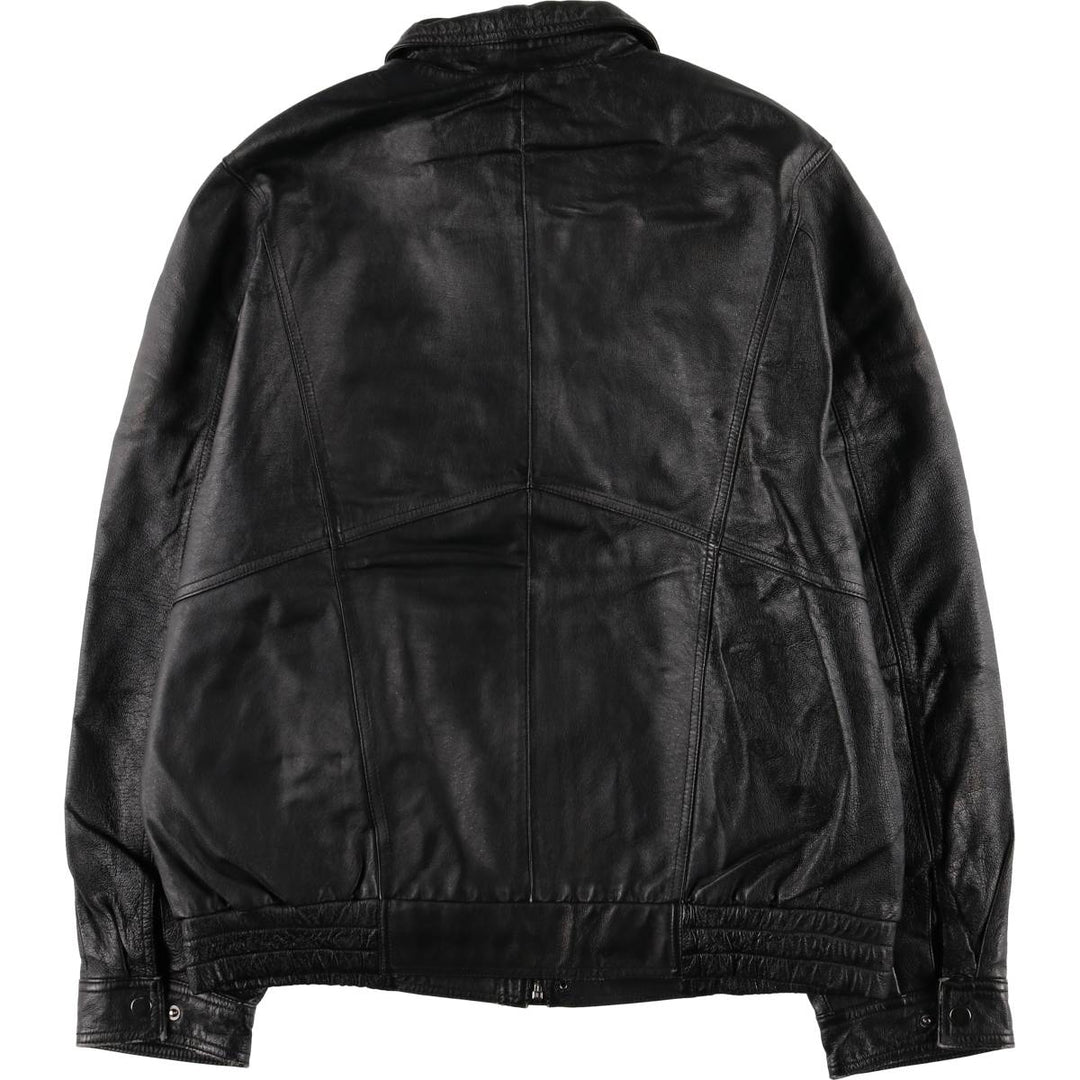 JUNCTION WEST padded leather jacket, men's size L genuine leather black type Vintage Second Hand