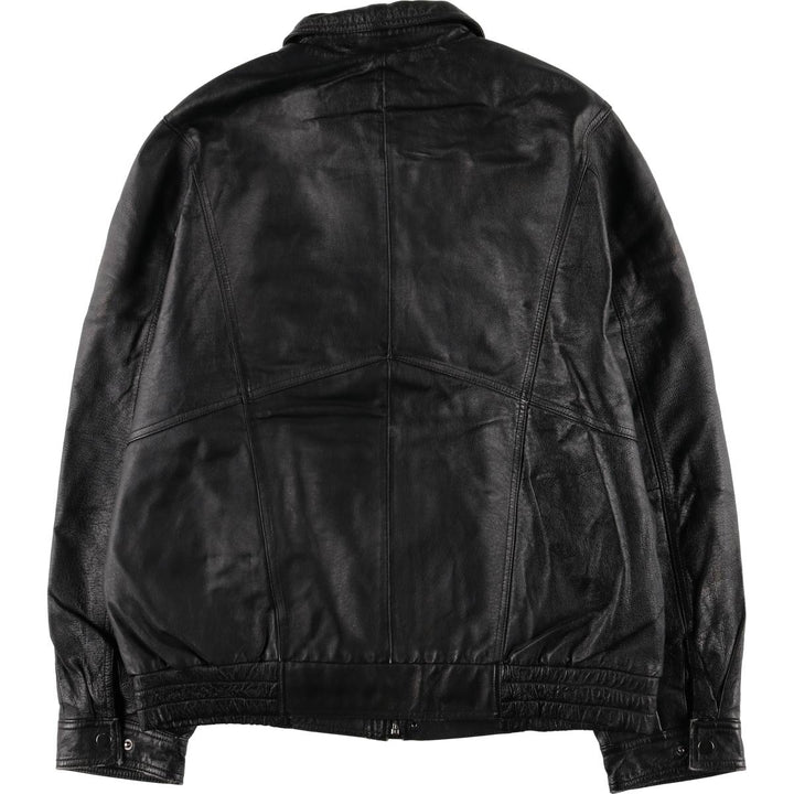 JUNCTION WEST padded leather jacket, men's size L genuine leather black type Vintage Second Hand