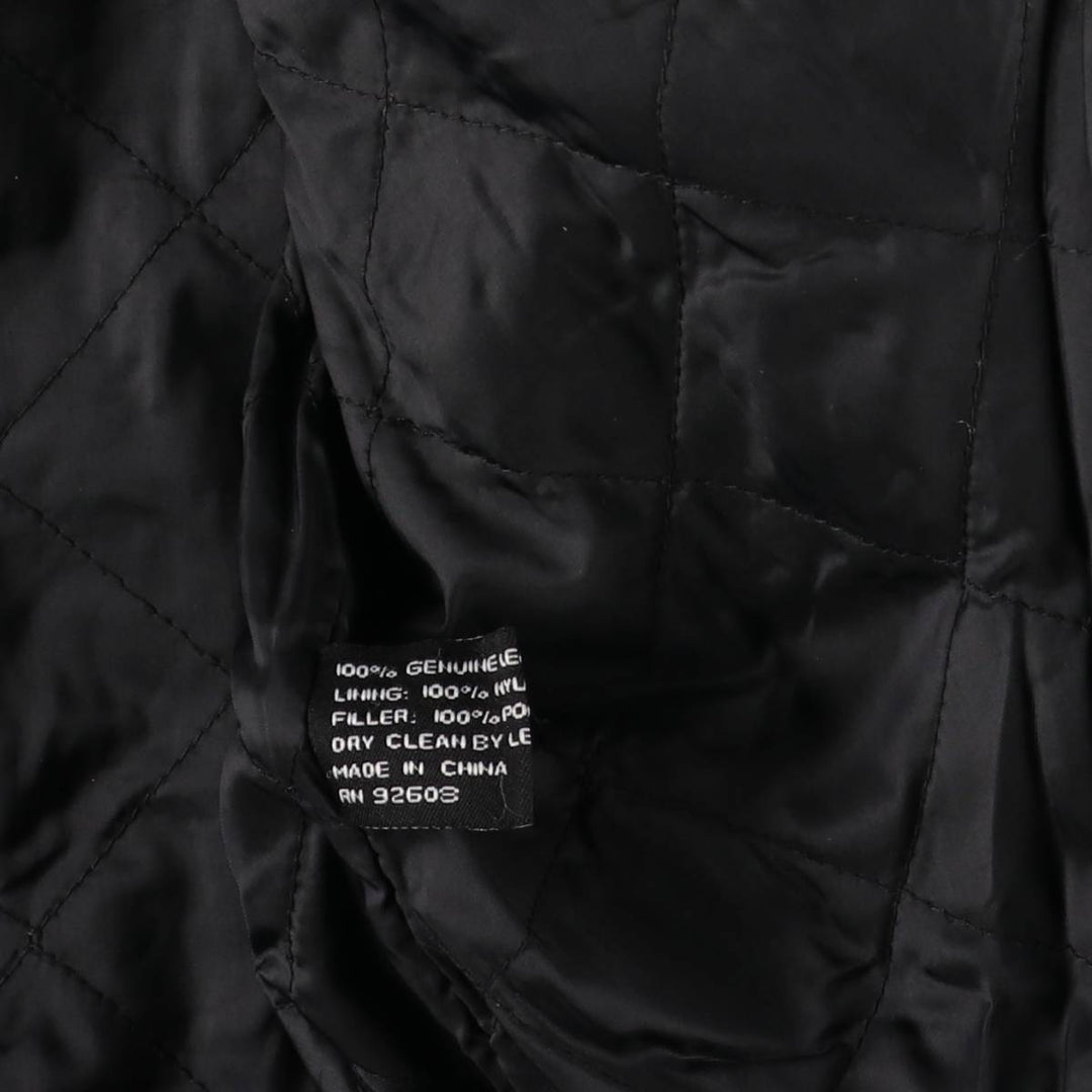 JUNCTION WEST padded leather jacket, men's size L genuine leather black type Vintage Second Hand