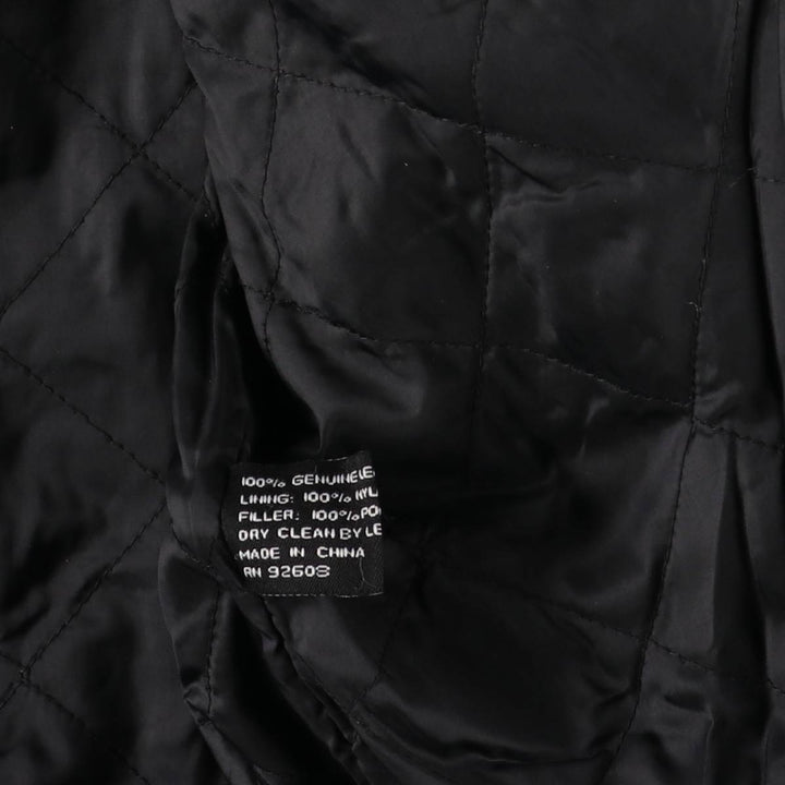 JUNCTION WEST padded leather jacket, men's size L genuine leather black type Vintage Second Hand