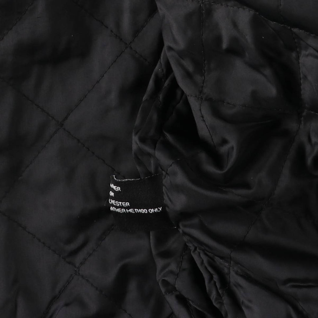 JUNCTION WEST padded leather jacket, men's size L genuine leather black type Vintage Second Hand