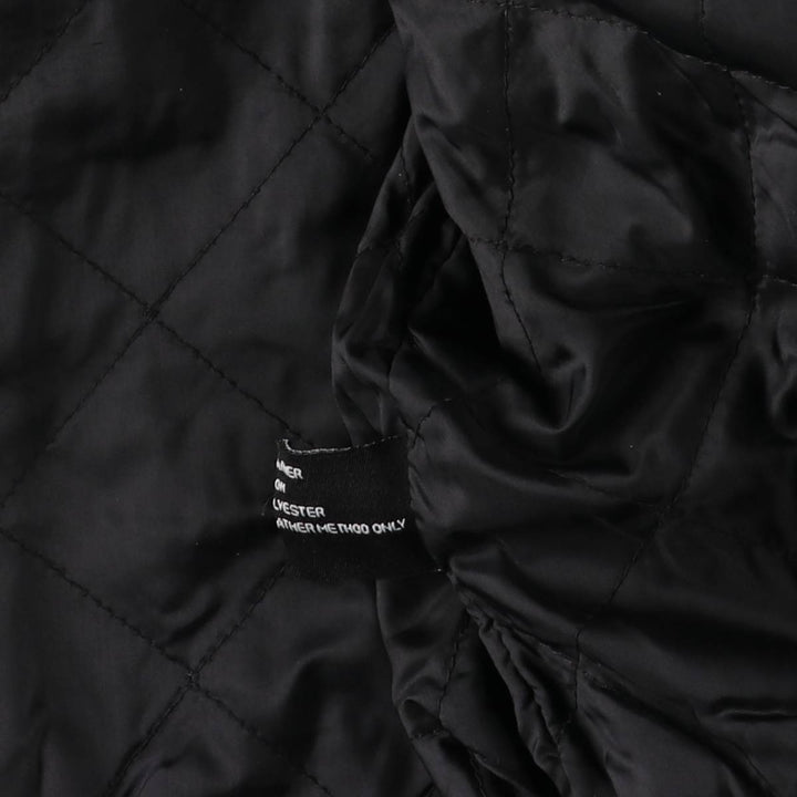 JUNCTION WEST padded leather jacket, men's size L genuine leather black type Vintage Second Hand