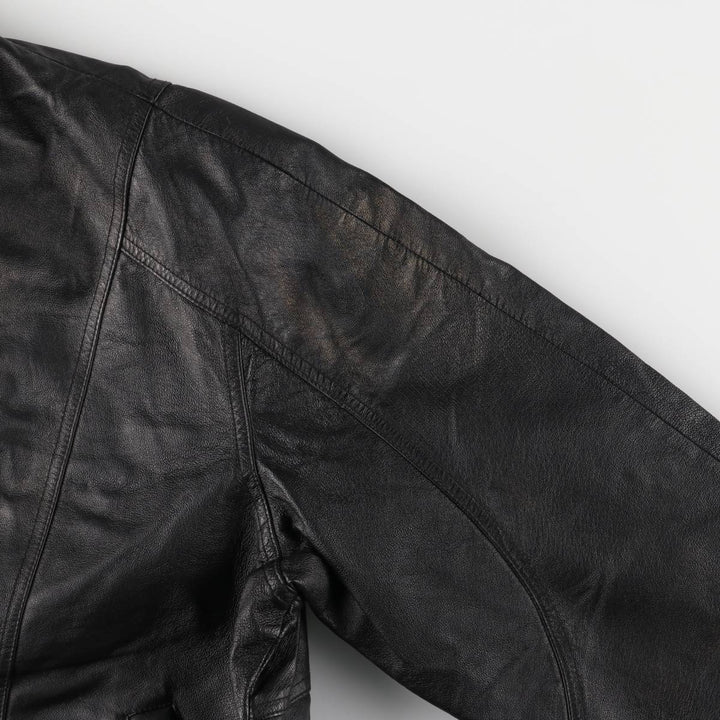 JUNCTION WEST padded leather jacket, men's size L genuine leather black type Vintage Second Hand